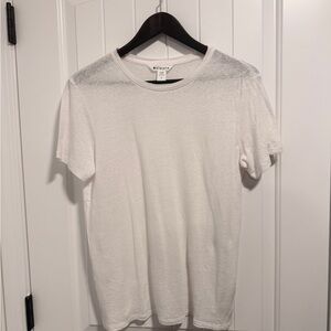 White Linen T-Shirt by